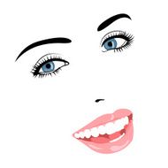 Vector portrait of beautiful smiling girl