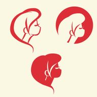 Symbolic woman faces and heads Logo vector