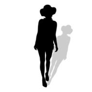 Vector silhouette of a woman N1076