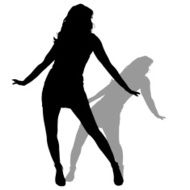 Vector silhouette of a woman N1077