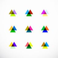 set of abstract triangle pattern icon for design