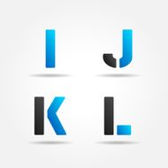 ijkl blue stencil letters