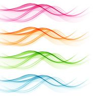 Set of abstract color wavy lines N4
