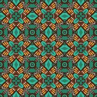 Seamless circle vintage flower pattern N50