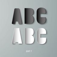 Vector Paper Graphic Alphabet white and black ABC