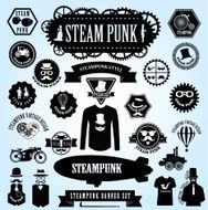 Steampunk elements Vector icons N5