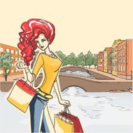 Woman after shopping N3