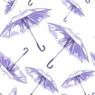 Sketch umbrella pattern Watercolor illustration