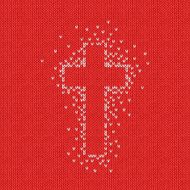 Style Seamless Red White Color Knitted Pattern