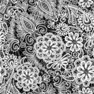 Lace seamless pattern with flowers - fabric background