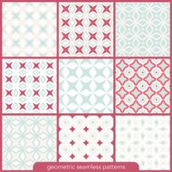 Set of 9 seamless geometric retro patterns