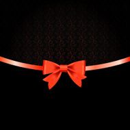 Vintage background with bow and ribbon vector illustration