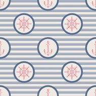 Nautical elements vector seamless background