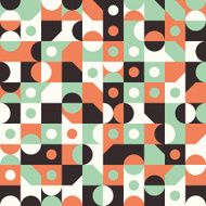 Seamless pattern with circles and semicircles