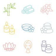 Set of spa and recreation icons in linear style N2