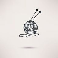 Woolen thread and needles flat design vector N3