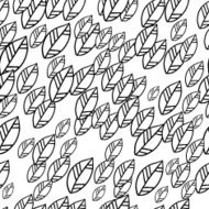 Vector illustration Seamless pattern of black stylized leaves