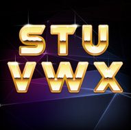 Vector Golden Shiny Alphabet form S to X