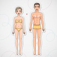 Male and female body European ethnic