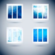 Abstract mosaic vertical banners set N35