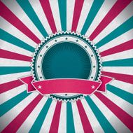 Retro badge radial sunbeam background N4