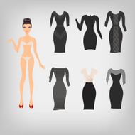 Vector cute simple dress up paper doll