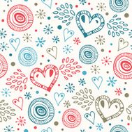 Abstract decorative background with fly hearts