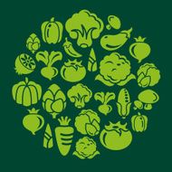 Vegetable Icons in Circle Shape N2