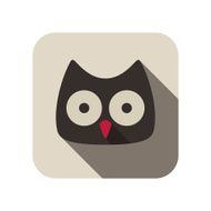 owl animal face flat icon series