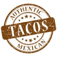tacos brown grunge stamp