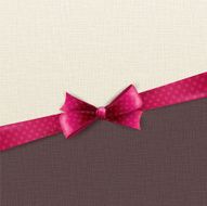 Holiday background with purple polka dots bow