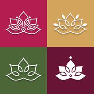 Vector lotus labels for Wellness industry N4
