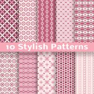 Stylish vector seamless patterns (tiling) Pink color