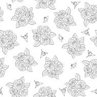 beautiful bouquets of roses Seamless pattern