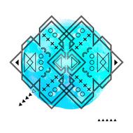 Geometric Hipster Print Futuristic Line Design