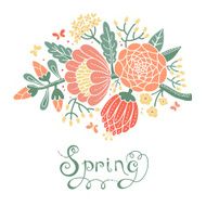 Vintage card with a blossoming branch N12