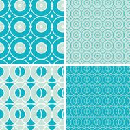 Abstract geometric circles seamless patterns set N2