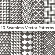 Fashionable geometric seamless pattern set Vector illustration