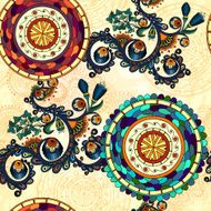 Vector floral seamless paisley ethnic background N2