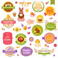 Easter scrapbook set Labels ribbons and other elements