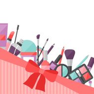 Beauty background with icons cosmetics N3