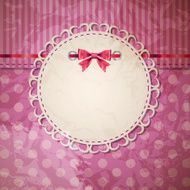 vintage frame with bow vector illustration N4