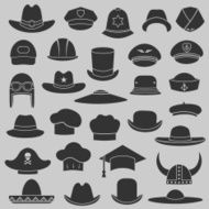 vector set hat and cap