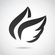 Wing icon isolated on white background N2