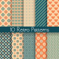 Retro abstract vector seamless patterns N6