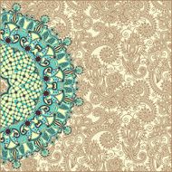 ornamental circle template with floral background N2