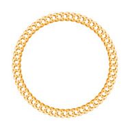 Thik golden chain - round frame