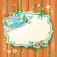 Carnival background with mask and label