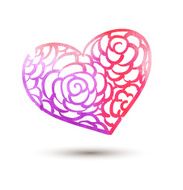 Heart from paper Valentines day card vector N3