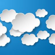 Abstract speech bubbles in the shape of clouds N3